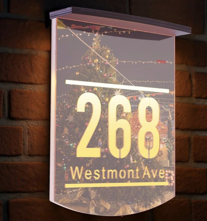 Personalized Solar House Numbers Address Sign - Image 1
