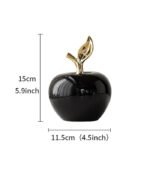 MERISHOPP® Ceramic Apples Figurine Tabletop Apples Statue for Office Living Room Entryway Large Black|Home & Garden | Home Decor| Figurines|1 Apples Decoration - Image 3