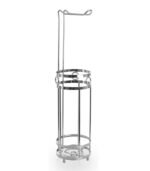BINO The Glacier Chrome Free Standing Toilet Paper Holder - Holds 3 Rolls in Reserve & 1 Roll on Dispenser - Durable Steel Construction - Image 3