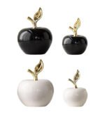 MERISHOPP® Ceramic Apples Figurine Tabletop Apples Statue for Office Living Room Entryway Large Black|Home & Garden | Home Decor| Figurines|1 Apples Decoration - Image 2