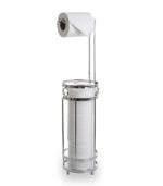 BINO The Glacier Chrome Free Standing Toilet Paper Holder - Holds 3 Rolls in Reserve & 1 Roll on Dispenser - Durable Steel Construction - Image 2